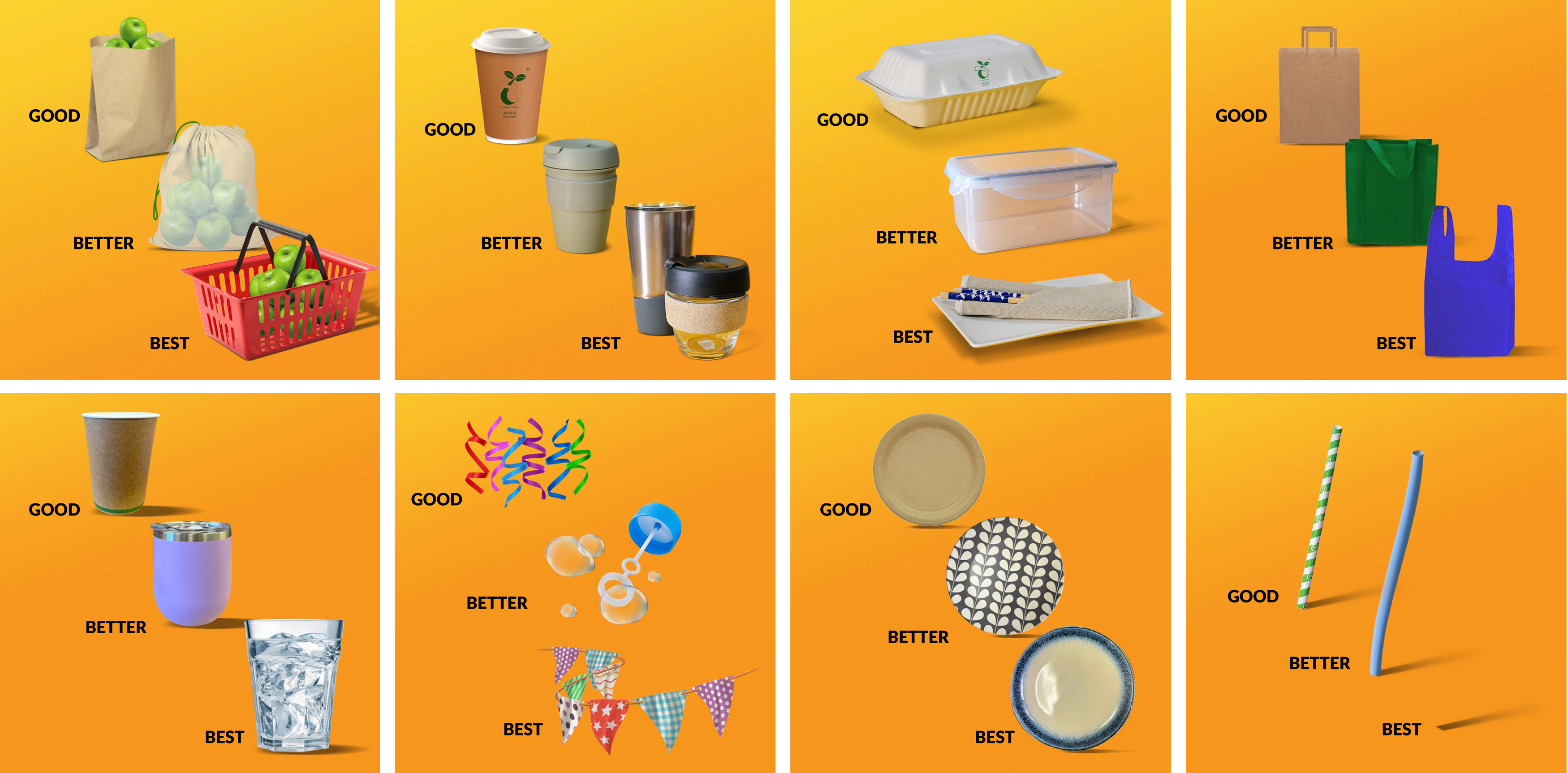 Graphics from the Single Use Plastics ban camapign