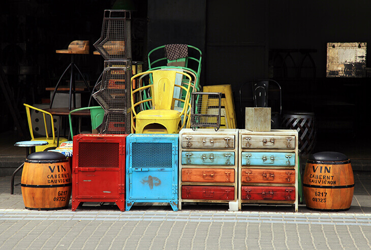 colourful secondhand furniture