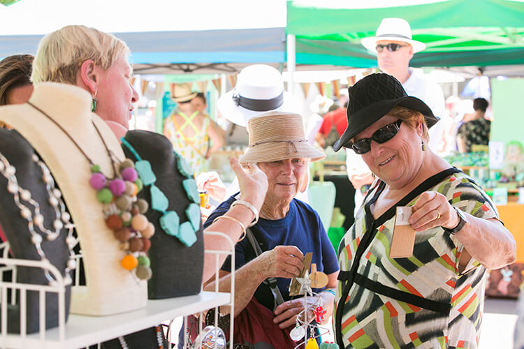 ladies at a market stall