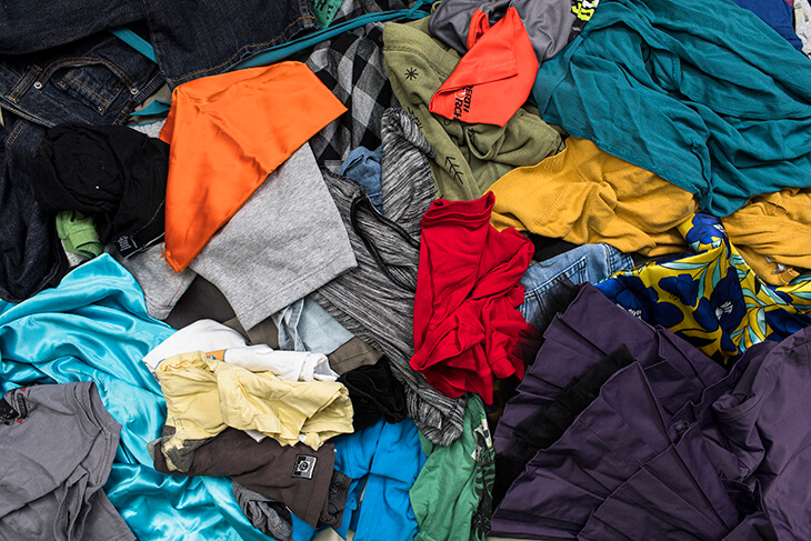 piles of clothing