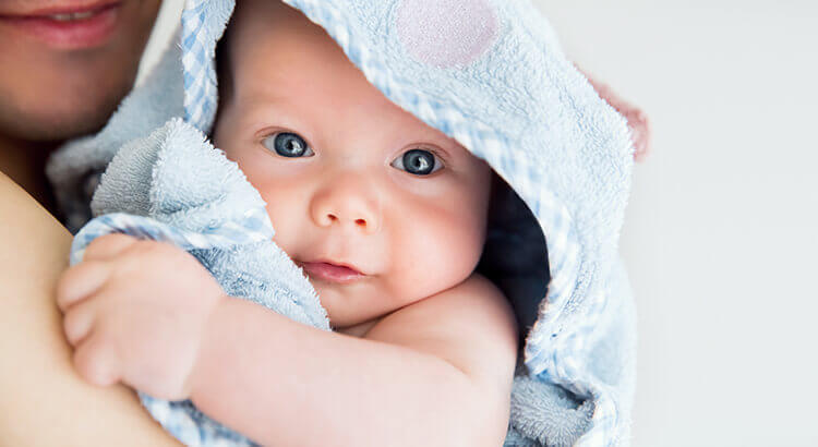 Baby wrapped in a towel