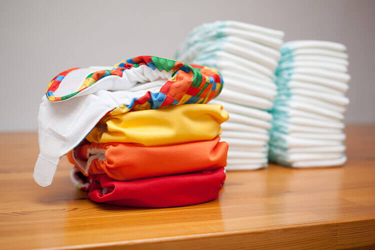 stack of cloth nappies