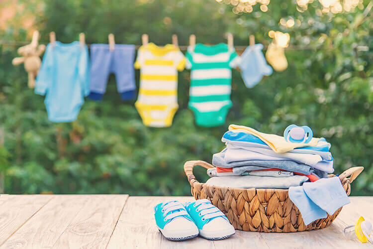 baby clothes on a washing line