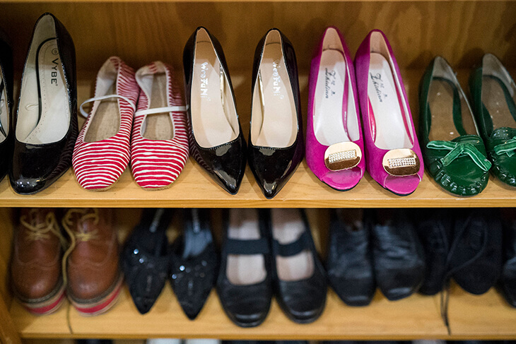 assortment of seconhand shoes